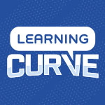 The logo for Learning Curve displays the name of the series against a blue backdrop with "engage + connect + develop" written underneath.